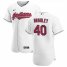 Cleveland Indians #40 Bobby Bradley Mens Nike White Home 2020 Authentic Team MLB Jersey