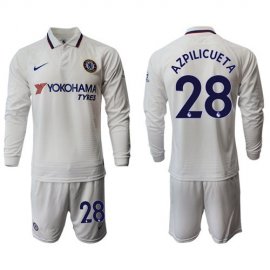 Chelsea #28 Azpilicueta Away Long Sleeves Soccer Club Jersey