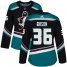 Adidas Anaheim Ducks #36 John Gibson Black/Teal Alternate Authentic Womens Stitched NHL Jersey