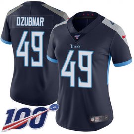Nike Tennessee Titans #49 Nick Dzubnar Navy Blue Team Color Womens Stitched NFL 100th Season Vapor Untouchable Limited Jersey