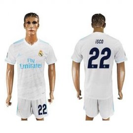 Real Madrid #22 Isco White Home Soccer Club Jersey