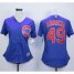 Chicago Cubs #49 Jake Arrieta Blue Alternate Womens Stitched MLB Jersey