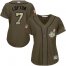 Cleveland Indians #7 Kenny Lofton Green Salute to Service Womens Stitched MLB Jersey
