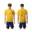 Brazil #2 Dani Alves Home Soccer Country Jersey