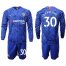 Chelsea #30 David Luiz Home Long Sleeves Soccer Club Jersey