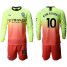 Manchester City #10 Kun Aguero Third Long Sleeves Soccer Club Jersey