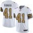 Nike New Orleans Saints #41 Alvin Kamara White Mens Stitched NFL Limited Rush Jersey