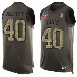 Nike Tampa Bay Buccaneers #40 Mike Alstott Green Mens Stitched NFL Limited Salute To Service Tank Top Jersey