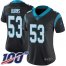 Nike Carolina Panthers #53 Brian Burns Black Team Color Womens Stitched NFL 100th Season Vapor Limited Jersey