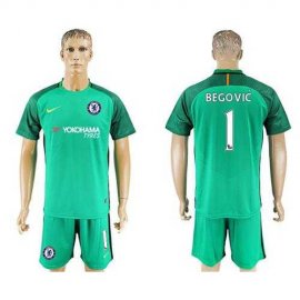 Chelsea #1 Begovic Green Goalkeeper Soccer Club Jersey