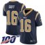 Nike Los Angeles Rams #16 Jared Goff Navy Blue Team Color Mens Stitched NFL 100th Season Vapor Limited Jersey