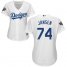 Los Angeles Dodgers #74 Kenley Jansen White Home 2018 World Series Womens Stitched MLB Jersey
