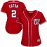 Washington Nationals #2 Adam Eaton Red Alternate 2019 World Series Champions Womens Stitched MLB Jersey