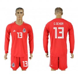 Mexico #13 G.OCHOA Red Goalkeeper 2018 FIFA World Cup Long Sleeve Soccer Jersey