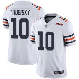 Nike Chicago Bears #10 Mitchell Trubisky White Alternate Mens Stitched NFL Vapor Untouchable Limited 100th Season Jersey