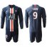 Paris Saint-Germain #9 Cavani Home Long Sleeves Soccer Club Jersey