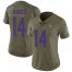 Nike Minnesota Vikings #14 Stefon Diggs Olive Womens Stitched NFL Limited 2017 Salute to Service Jersey