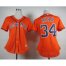 Houston Astros #34 Nolan Ryan Orange Alternate Womens Stitched MLB Jersey