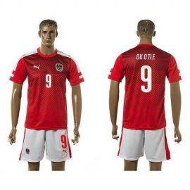 Austria #9 Okotie Red Home Soccer Country Jersey