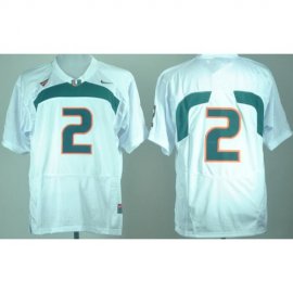 Miami Hurricanes 2 White College Football NCAA Jersey