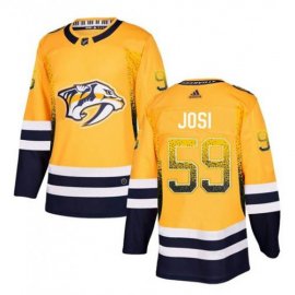 Adidas Nashville Predators #59 Roman Josi Yellow Home Authentic Drift Fashion Stitched NHL Jersey