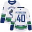 Adidas Vancouver Canucks #40 Elias Pettersson White Road Authentic Womens Stitched NHL Jersey