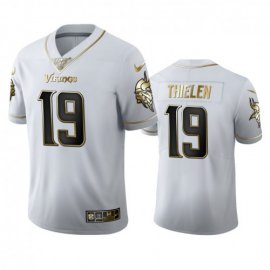 Minnesota Minnesota Vikings #19 Adam Thielen Mens Nike White Golden Edition Vapor Limited NFL 100 Jersey