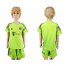 Bayern Munchen Blank Shiny Green Goalkeeper Kid Soccer Club Jersey