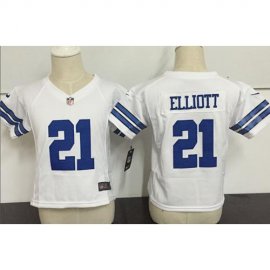 Toddler Nike Dallas Cowboys #21 Ezekiel Elliott White Stitched NFL Elite Jersey