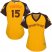 Boston Red Sox #15 Dustin Pedroia Gold 2016 All-Star American League Womens Stitched MLB Jersey