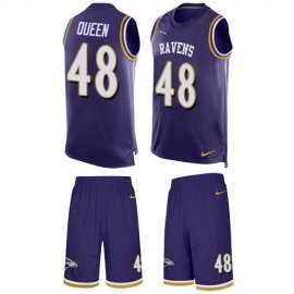 Nike Baltimore Ravens #48 Patrick Queen Purple Team Color Mens Stitched NFL Limited Tank Top Suit Jersey