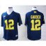 Michigan Wolverines 12 Devin Gardner Blue Big Ten Patch College Football NCAA Jerseys