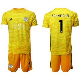 Leicester City #1 Schmeichel Yellow Goalkeeper Soccer Club Jersey