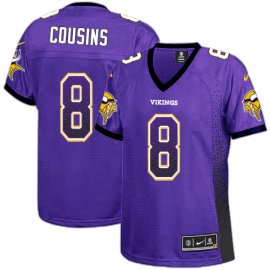Nike Minnesota Vikings #8 Kirk Cousins Purple Team Color Womens Stitched NFL Elite Drift Fashion Jersey
