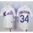 New York Mets #34 Noah Syndergaard White(Blue Strip) Home Cool Base Stitched Youth MLB Jersey