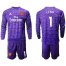 Arsenal #1 Leno Purple Long Sleeves Goalkeeper Soccer Club Jersey