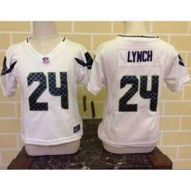 Toddler Nike Seattle Seahawks #24 Marshawn Lynch White Stitched NFL Elite Jersey