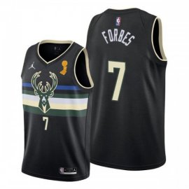 Milwaukee Milwaukee Bucks #7 Bryn Forbes Youth 2021 NBA Finals Champions Swingman Statement Edition Jersey Black Youth