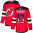 Adidas New Jersey Devils #13 Nico Hischier Red Home Authentic USA Flag Stitched Youth NHL Jersey