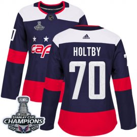 Adidas Washington Capitals #70 Braden Holtby Navy Authentic 2018 Stadium Series Stanley Cup Final Champions Womens Stitched NHL Jersey