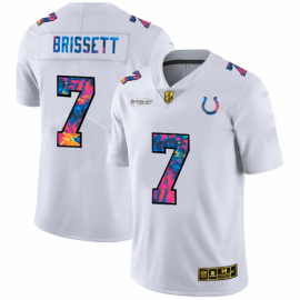 Indianapolis Colts #7 Jacoby Brissett Mens White Nike Multi-Color 2020 NFL Crucial Catch Limited NFL Jersey