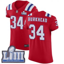 Nike New England Patriots #34 Rex Burkhead Red Alternate Super Bowl LIII Bound Mens Stitched NFL Vapor Untouchable Elite Jersey