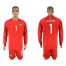 Brazil #1 Alisson Red Goalkeeper Long Sleeves Soccer Country Jersey