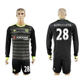 Chelsea #28 Azpilicueta Sec Away Long Sleeves Soccer Club Jersey
