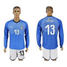 Italy #13 Astori Blue Home Long Sleeves Soccer Country Jersey