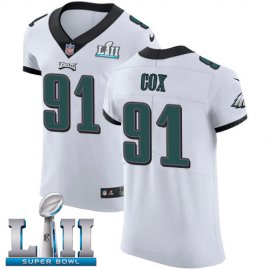 Nike Philadelphia Eagles #91 Fletcher Cox White Super Bowl LII Mens Stitched NFL Vapor Untouchable Elite Jersey