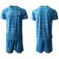 Spain Blank Blue Goalkeeper Soccer Country Jersey