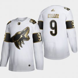 Arizona Coyotes #9 Clayton Keller Mens Adidas White Golden Edition Limited Stitched NHL Jersey