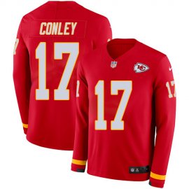 Nike Kansas City Chiefs #17 Chris Conley Red Team Color Mens Stitched NFL Limited Therma Long Sleeve Jersey