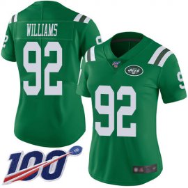 Nike New York Jets #92 Leonard Williams Green Womens Stitched NFL Limited Rush 100th Season Jersey